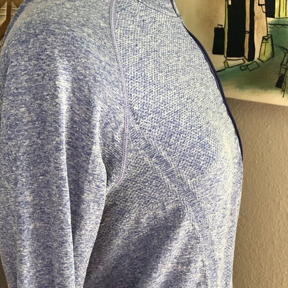 ATHLETA Fastest Track Athletic Jacket Women's size S Lavender 1/2 Zip Shirred - Picture 10 of 10
